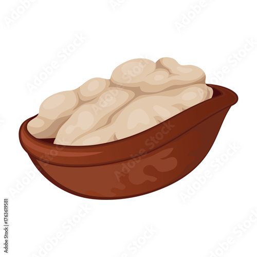 Realistic fresh walnuts against white background - Vector illustration