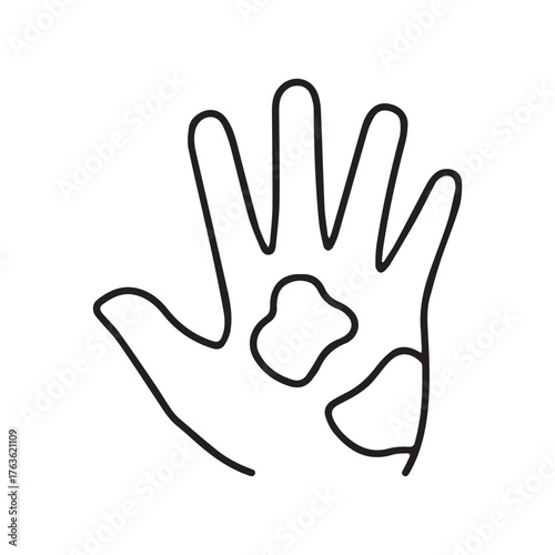 Skin pigmentation line outline icon Vector