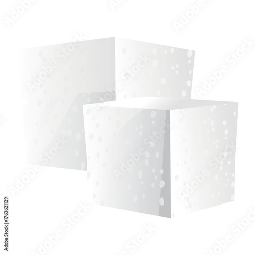 Realistic refined sugar on a white background - Vector illustration
