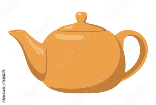 Realistic light teapot isolated on white background - Vector illustration