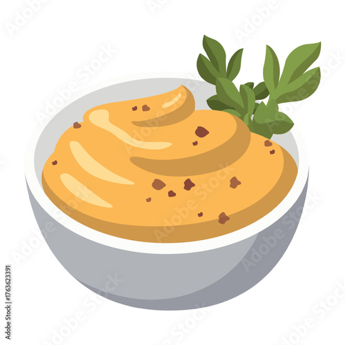 Realistic utensils for light sauce on white background - Vector illustration