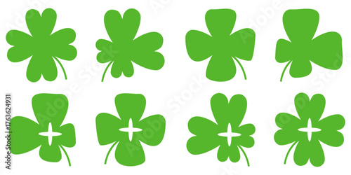 Clover leaf illustration in flat style. Clover leaf vector design symbolizes trust, hope, love, and good luck.