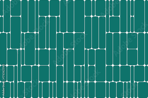 Abstract Teal Geometric Pattern Background with Rounded Rectangles and White Lines Seamless Modern Design for Fabrics Textiles Wallpapers and Digital Projects Vector Illustration