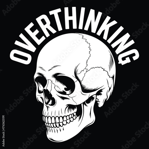 Overthinking Skull - Mental Burden