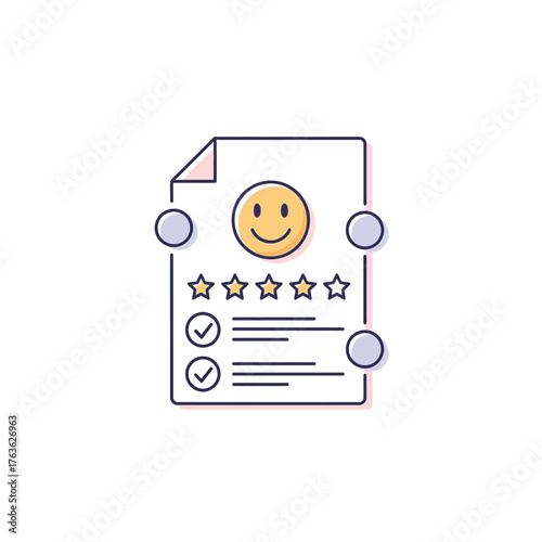 Happy customer feedback document with a five-star rating and positive 