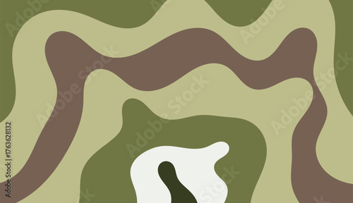 Abstract Topographic Contour Lines Background with Wavy Layers