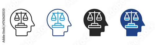 Justice icon set multiple style collection