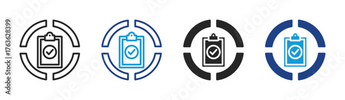 Approval icon set multiple style collection