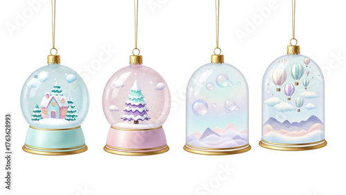 Charming Miniature Winter and Festive Glass Ornaments