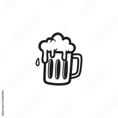 Black cat standing with tail curled