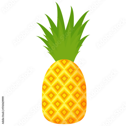 pineapple fruit illustration, summer fresh fruit theme
