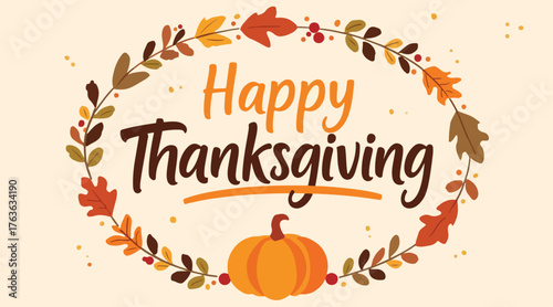 Hand drawn thanksgiving lettering