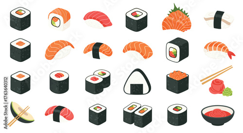 Sushi Variety: A Colorful Array of Japanese Cuisine Delights.