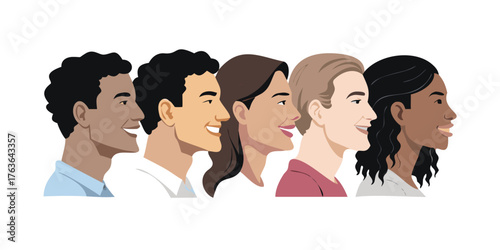 Friendly Multicultural Faces for Web and Community Branding