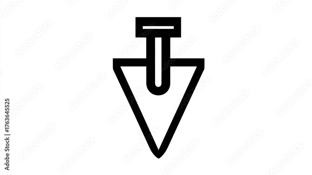 Obraz premium Simple black arrowhead icon