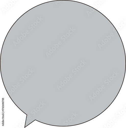 黒縁の正円のふきだし。テキストスペースは濃いグレー。シンプルで使いやすい。
