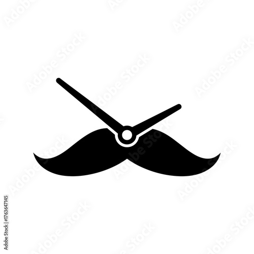 Moustache shaped like clock hands symbolizing time for No Shave November  