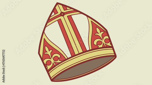 Bishop's mitre religious headwear illustration