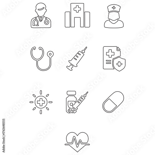 Healthcare glyph icon set vector