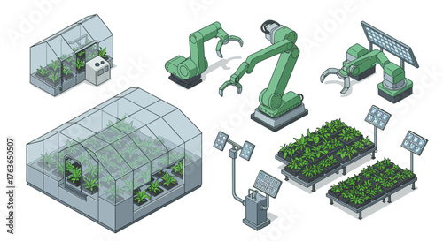 Isometric greenhouse and robotic technology for sustainable farming
