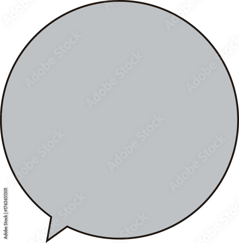 黒縁の正円のふきだし。テキストスペースは濃いグレー。シンプルで使いやすい。