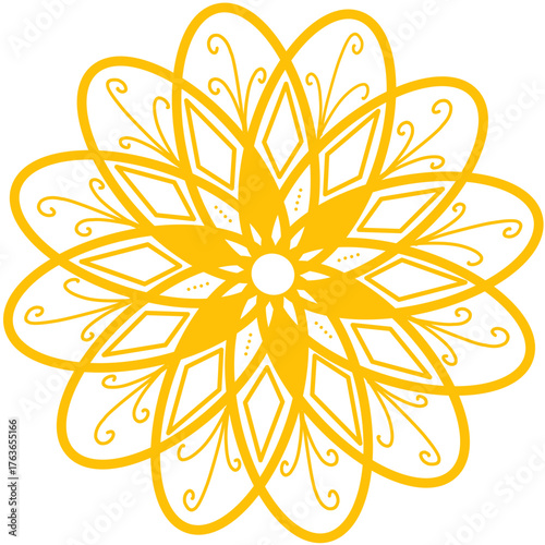 Yellow Mandala Decorative Pattern Vector Design