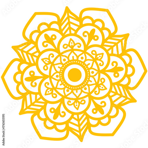 Yellow Mandala Decorative Pattern Vector Design