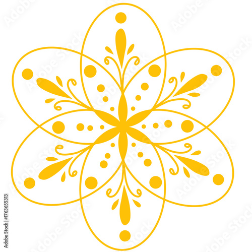 Yellow Mandala Decorative Pattern Vector Design