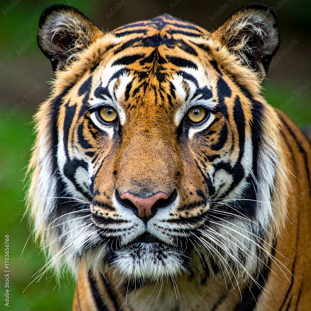 Fototapeta premium Close-up of a tiger face with stunning details and vibrant colors