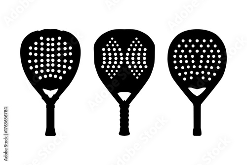 Padel Racket Vector, Padel Rackets Vectors, Paddle Tennis Silhouette, Padel Racket Silhouette.