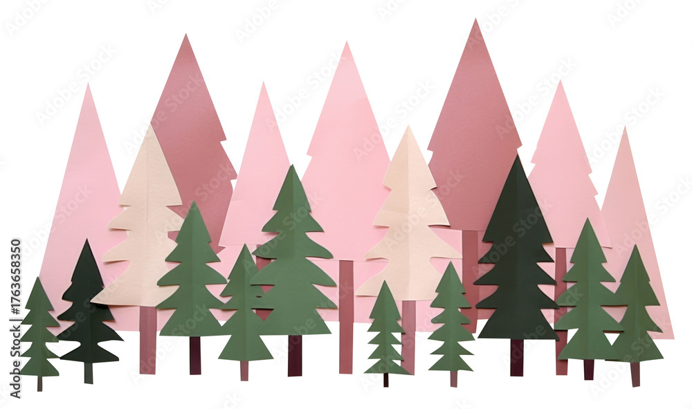 Obraz premium PNG Forest paper art creativity.