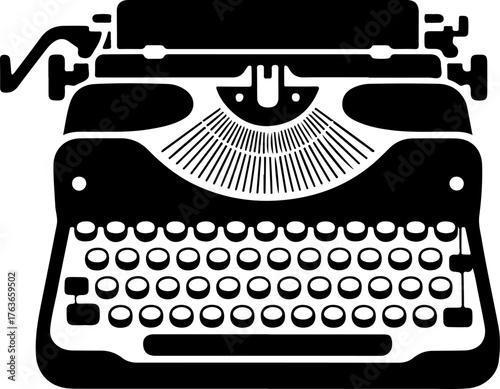 Typewriter silhouette vector illustration