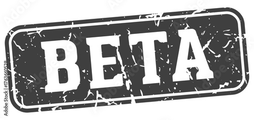 beta rectangular sign. beta stamp