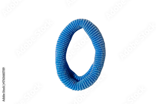 blue hair tie on transparent background