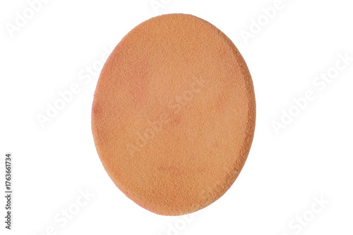 soft orange powder sponge on transparent background
