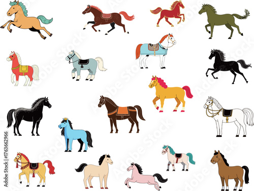 Collection of Cartoon Horses