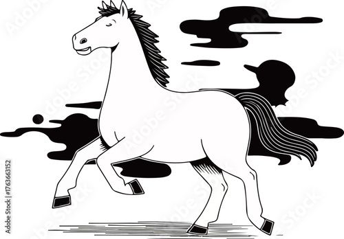 Running Horse Illustration