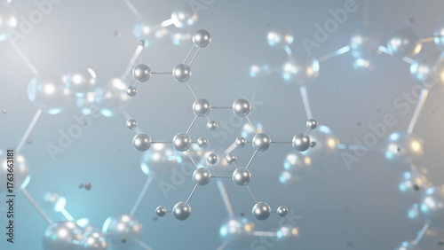 d-galacturonic acid molecular structure, 3d model molecule, sugar acid structural chemical formula view from a microscope