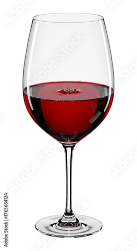 Elegant glass of red wine isolated on transparent background, showcasing its rich color and inviting aroma for a refined taste