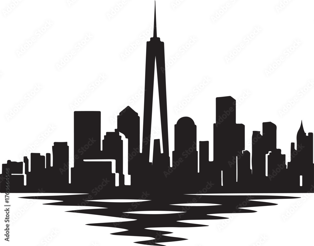 Obraz premium City Skyline Silhouette