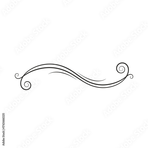 elegant chapter divider with flowing swirls and curls