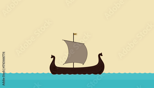 Viking Ship on the Water