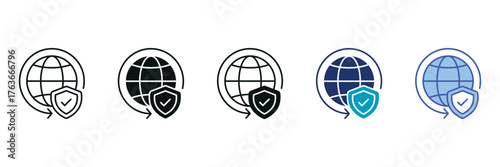 Cyber Security Icon Set Consisting of Multiple Styles Vector Illustration
