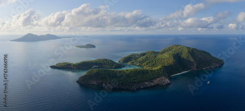 The beautiful island of Pulau Tellang, lies east of Alor, Indonesia. This area in the Banda Sea is known for its diverse coral reefs and spectacular scuba diving and snorkeling.