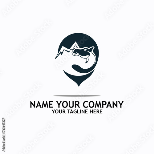 camel logo simple icon design illustration