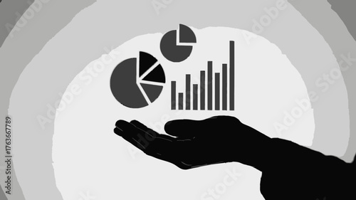 Elevate Your Business with Dynamic Data Visualization on Hand, Chart and Graph Presentation for Success, Modern Business Strategy and Growth Concept