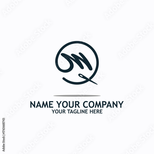 sewing logo simple icon design illustration