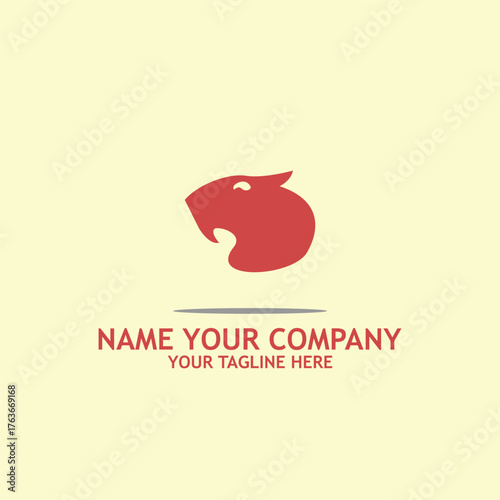 beaver logo simple icon design illustration