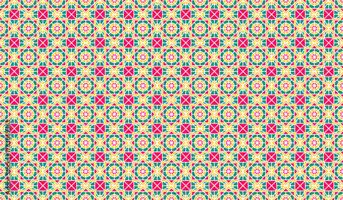 Vivid Seamless Islamic Geometric Pattern Festive Background