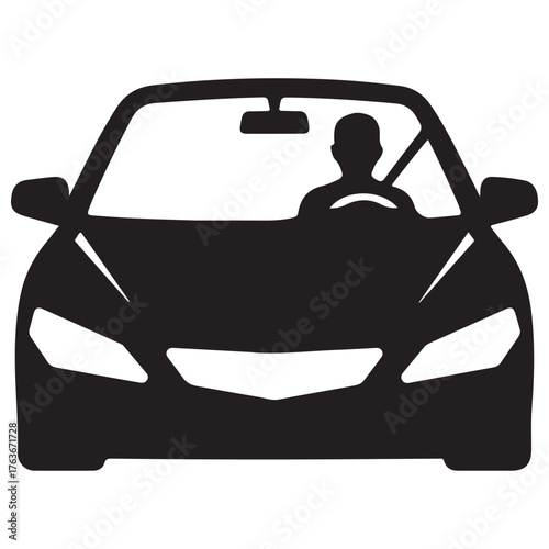Car Silhouette Vector: Transportation, Automobile Icon, Driver, and Vehicle